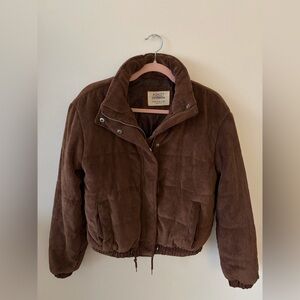 Brown Corduroy Puffer Jacket